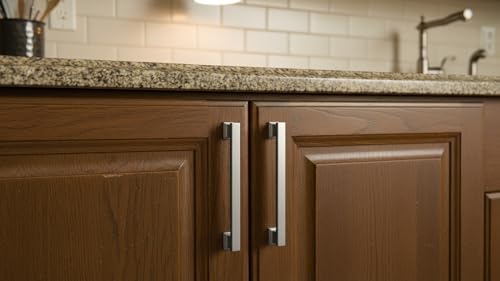 Alzassbg 10 Pack Brushed Satin Nickel Cabinet Pulls, 3-3/4 Inch(96mm) Hole Centers Kitchen Cabinet Handles for Cabinets and Drawers AL3061SN - color: Brushed Satin Nickel, size: 3-3/4" Hole Center