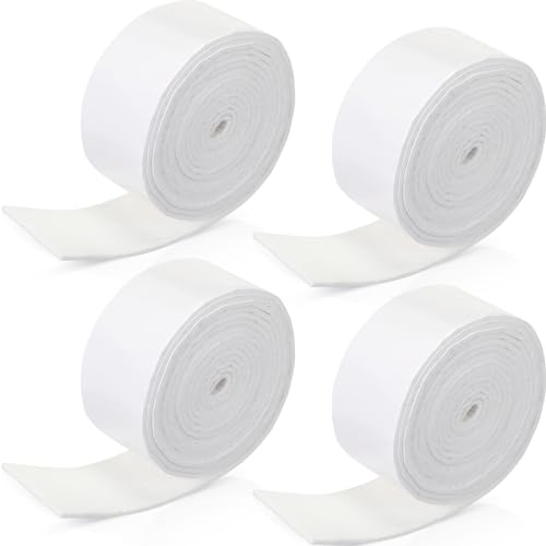 Zonon 4 Rolls 120 Inch Felt Strip with Adhesive Backing Felt Tapes Furniture Strip Rolls Self Stick Heavy Duty Polyester for Protecting Furniture and DIY Adhesive(White,2 Inch) - color: White, size: 2 Inch
