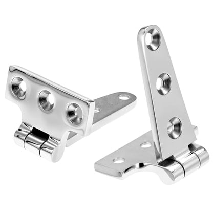QWORK 316 Stainless Steel T Hinge, 2 Pack Marine Grade 4'' x 2" Boat Hatch Hinges, Heavy Duty Cabinet Hardware Door Hinge for Marine and Exterior Applications