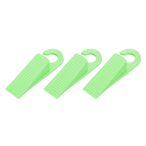 PATIKIL 3 Pcs Doorstops, Rubber Hook Door Stopper Rubber Wedge Door Protector for Bottom of Carpet Hardwood Concrete Tile All Flooring Surfaces, Green - color: Green