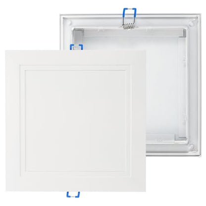 uxcell Square Ceiling Cover Plate, Recessed Lights Hole Trim Plate Wall Hole Spring Mount Decorative Flat Cap Access Panel for Ceiling or Wall 6x6 Inch Openings, Matte White - size: Fits: 6x6inch(150x150mm)