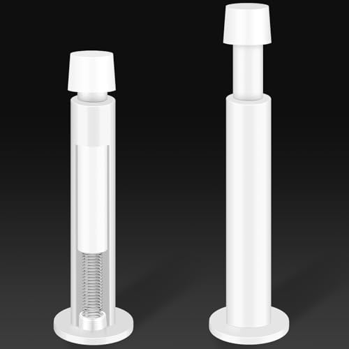 KOLAKO Door Stoppers, Wall Door Stops, 4.4 Inch Long Spring Doorstop with Soft Rubber Tip, Baseboard Door Bumper, White, 2 Pack - color: White, size: 4.4 Inch - 2 Pack