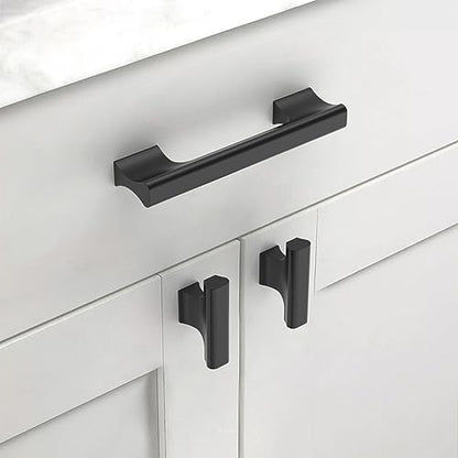 Asidrama 10 Pack 3.75 Inch(96mm) Matte Black Kitchen Cabinet Handles, Cabinet Pulls Kitchen Cabinet Hardware Cupboard Handles Drawer Pulls - color: Matte Black, size: 3.75" Hole Center(96mm), style: 10 Pack