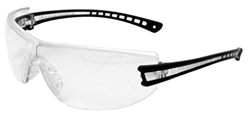 Gateway Safety 19GB80 Luminary Wraparound Eye Safety Glasses with Temple Technology, Clear Lens, Black Temple, Clear Inset - color: Clear Lens, Black Temple, style: Clear Inset
