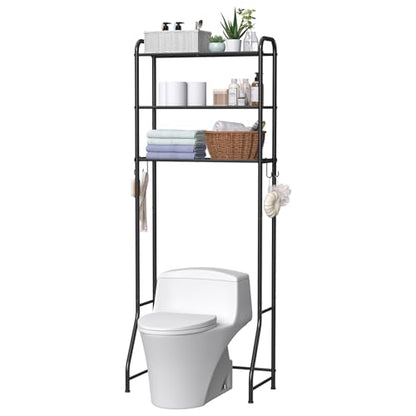 samstar 3 Tier Over The Toilet Storage Rack, Bathroom Organizer Shelves Cabinet Above Toilet, Freestanding Shelf Space Saver, Black - color: 3 Tier Black