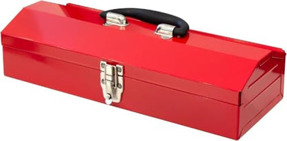 Portable Tool Box, Metal Tool Box, 4 Non-Slip Foot Pads, Ideal for Trailer, Mechanic, DIY-ers, Car Toolbox, Workshops, Garages, Repair Shops,Red - size: 1P-16in-Red