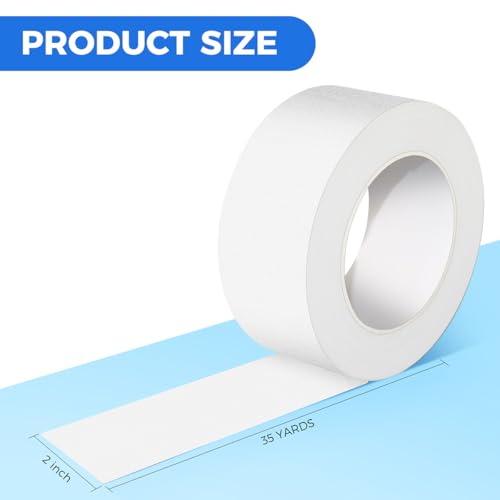 Duct Tape, 2 Inch x 35 Yards, 1 Roll, Waterproof and Heavy Duty, Tear by Hand, for Packing Repairing and Crafts (White) - color: White