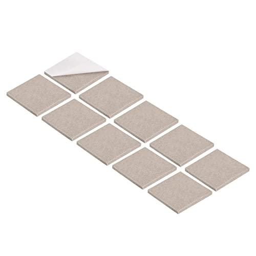 METALLIXITY Square Felt Furniture Pads (3.5" x 3.5" x 0.2") 24Pcs, Self-adhesive Floor Protectors - for Home Cabinet Closet Bed Feet, Beige - size: 3.5" x 3.5" x 0.2"