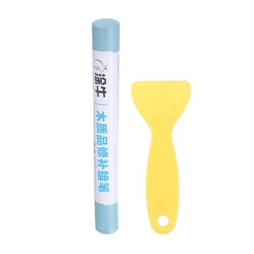 HARFINGTON Wood Filler Sticks Wood Furniture Scratch Repair Filler Sticks Furniture Touch Up Markers with Yellow Scraper for Wood Holes Wood Floor Table Door Cabinet, Blue - color: Blue