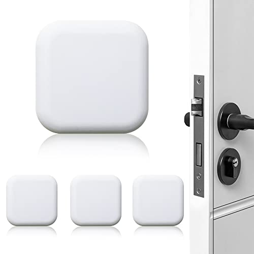 Door Stoppers Wall Protector Buffer Guard Doorknob Door Handle Bumper Self Adhesive Silencer Soft Rubber Crash Pad for Home Office - color: Square-White