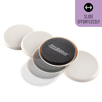 Super Sliders 3 1/2" Round Reusable Furniture Sliders for Carpet Easily Move Medium to Large Sized Items Across Carpet, 4 Pack Beige - color: Beige, size: 4 Count (Pack of 1)