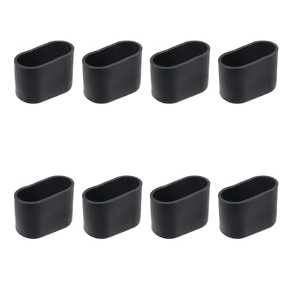 Geesatis 8 Pcs Oval Chair Leg Cap Flexible Furniture Pad Table Feet Covers Floor Protector, Black, 2 x 1 inch - size: 2 x 1 inch - Black