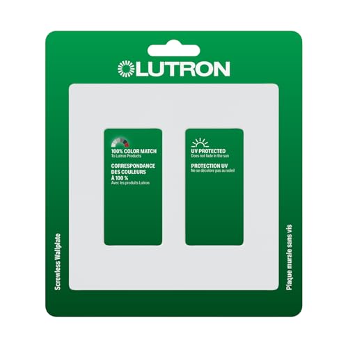 Lutron Claro Light Switch Cover Plate, 2 Gang Wallplate, for Decorator Light Switches, Rocker Light Switch Cover, Outlet Cover, Screwless Switch Plate Cover, Gloss, CW-2-WH, White - color: White, size: 1 Pack