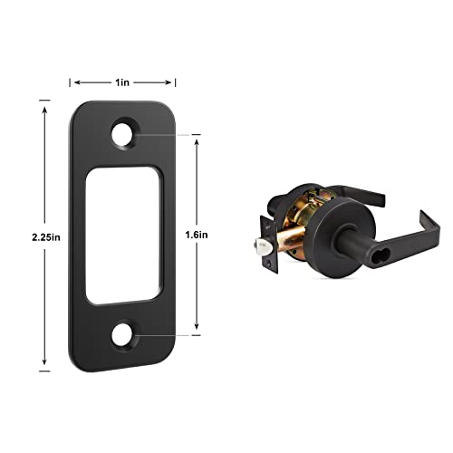 Deadbolt Strike Plate Door Backplate 1" x 2 1/4" Round Corner -(1-Pack)