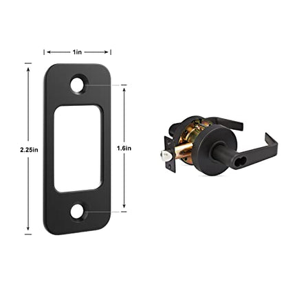 Deadbolt Strike Plate Door Backplate 1" x 2 1/4" Round Corner -(1-Pack)