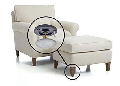 GorillaGlides CB503 2 Inch Furniture Sliders/Screw On Glide Floor Protectors (Set of 4 Glides) Large Furniture Feet Glides for Carpet and Hard Surface Sliding, Round - size: 2 Inch - 4 Pack