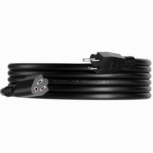 16/3 10 FT Outdoor Extension Cord Waterproof, Weatherproof & Flame Retardant Black 3 Prong Power Cord Outside for Lawn & Garden, 13 Amps 1625 Watts 125 VAC 16AWG SJTW, ETL Listed - color: Black, size: 10FT, style: 16AWG OUTDOOR