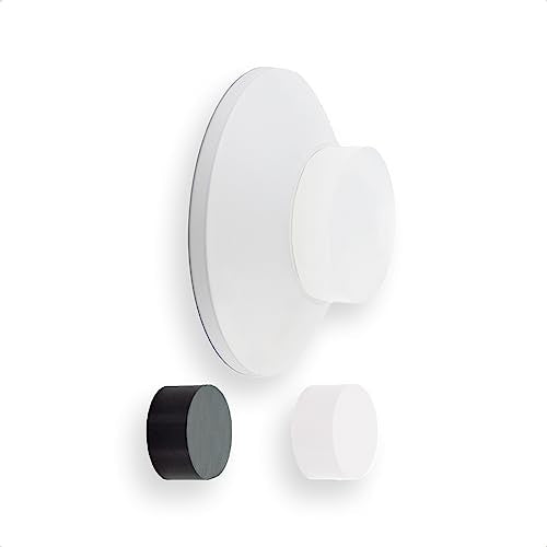 EVI Herrajes | Doorstop for Wall Placement | 1.77x0.66in | Stainless Steel White Lacquered | White and Black Rubber Included | Adhesive Installation or Screw-in - color: White Lacquered Stainless Steel, size: 1,77x0,66"