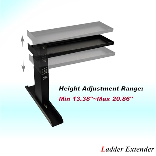 Heavy-Duty Ladder Extender Pro, High Strength Ladder Stabilizer for Stairs, Non-Slip Foldable Ladders Extension Black (ZALD-S01)