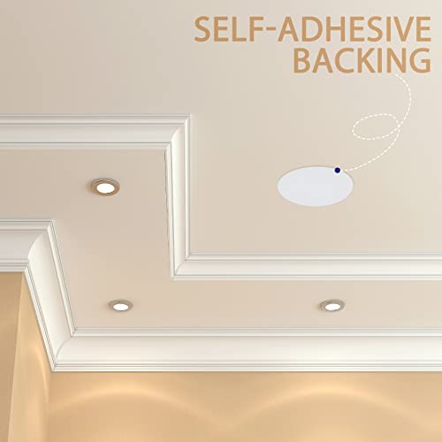Sosation 6 Pcs Ceiling Cover Plate Wall Hole Cover Plastic Flat Blank Plate with 48 Pcs Double Faced Adhesive Tape for Ceilings or Wall(7 Inch) - size: 7 Inch