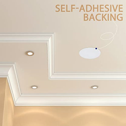 Sosation 6 Pcs Ceiling Cover Plate Wall Hole Cover Plastic Flat Blank Plate with 48 Pcs Double Faced Adhesive Tape for Ceilings or Wall(7 Inch) - size: 7 Inch