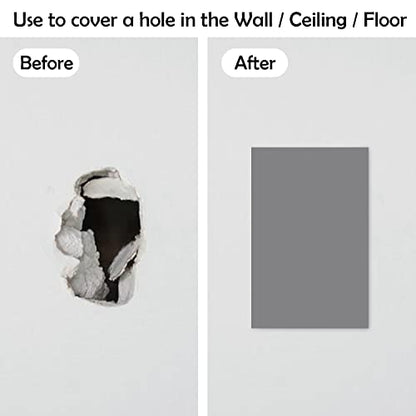 Rubber Bond Self-Adhesive Rubber Wall Outlet Cover Plate 5 Pack - Easy to Apply Peel & Stick Drywall Hole Patch - 5x3 Inch Screwless Blank Wall Plate Cover - Premium Rubber Wall Hole Cover (Grey) - color: Grey, size: 5x3 Inch Rectangular