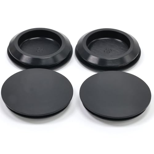 4 Pcs 38 mm Silicone Rubber Plugs Snap in Locking Hole Plugs for 38 mm (1-1/2") Round Holes, Flush Type Rubber Stoppers, Flexible Tube Pipe End Caps Covers, Waterproof Sealing Plugs, Black - color: Black, size: DH:1-1/2"(38mm)