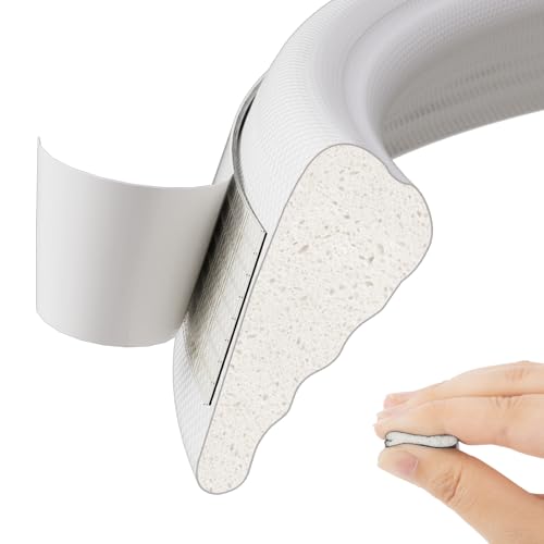 ESUFEIR 196" Wedge Sliding Window Weather Stripping Door Gap Filler,Adhesive Window Insulation for Winter Door Seal Strip,Soundproof Foam Tape for Frame,White - color: White, size: 196"