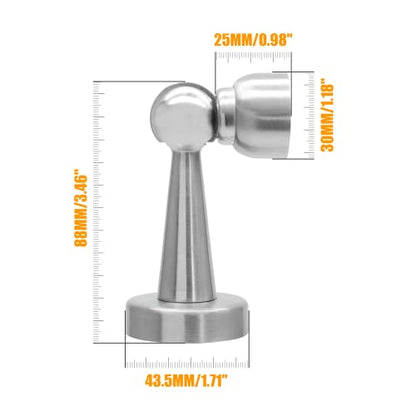 Magnetic Door Stop Brushed Nickel Magnetic Door Stopper Floor Wall Mounted Door Catch Holder, Hold Door Open