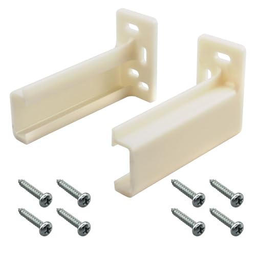 Drawer Track Back Plate Compatible with Prime-Line R 7265, 3/8 in. x 1 in. ABS Hard Materials, Off-White (1 Pair)