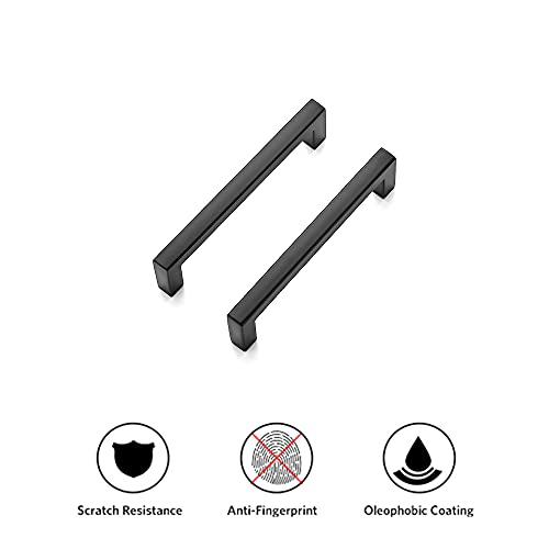 Ravinte 3 Pack Solid 3-3/4 Inch Center to Center Slim Square Bar Drawer Handles Cabinet Hardware - Matte Black Kitchen Pulls - size: Flat Black 3-3/4'' Hole Center