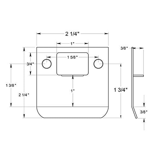 Nuk3y SP225 2-1/4" x 2-1/4" Extended Lip Strike Plate, Satin Nickel - color: Satin Nickel, size: "2-1/4"" x 2-1/4"""