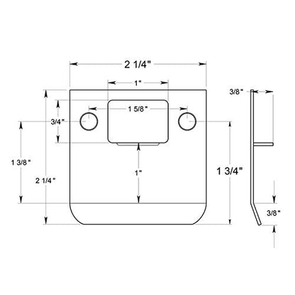 Nuk3y SP225 2-1/4" x 2-1/4" Extended Lip Strike Plate, Satin Nickel - color: Satin Nickel, size: "2-1/4"" x 2-1/4"""
