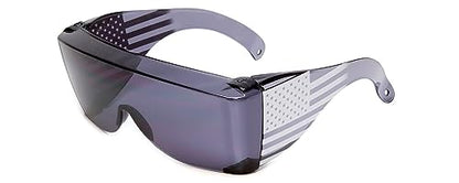 Calabria 3000 Fitover Safety Glasses with Uni-Lens – [Smoke Grey USA] Wrap Around Eye Protection | Anti-Fog Scratch Resistant | Protective Eyewear - color: Smoke Grey Usa