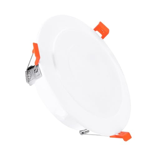 PATIKIL 6.5" Spring Ceiling Cover Plate, Recessed Light Trim Wall Mount Downlight Hole Cap Decorative Panel with Buckle Suitable for 4.9-6.1inch Round Hole Glass Ceiling Openings, White