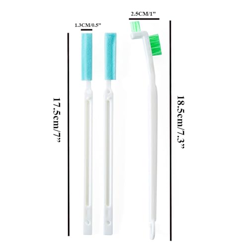 NewFeru Bottle Cap Brush Mini with Little Flat Detail Scrubbers, Tiny Crevice Split Crack Cleaner for Cleaning Groove Gap Corner of Lids, Window Door Tracks, Grout, Small Parts, and Keyboard (3)