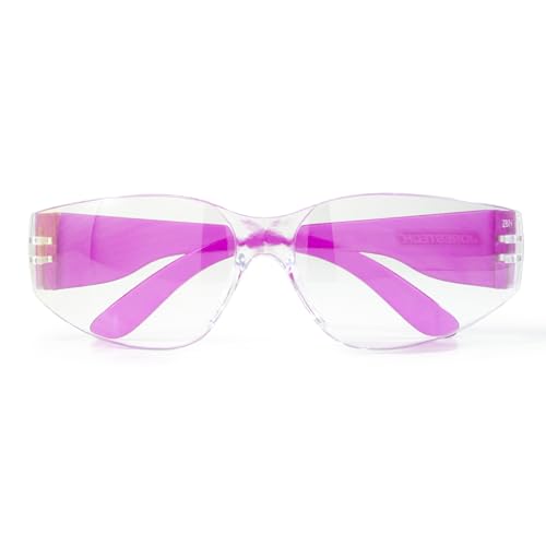 JORESTECH Safety Glasses, ANSI Z87+ Compliant, Impact-Resistant Polycarbonate Lenses, UV Protection, Anti-Scratch Coating, 12-Pack - color: Pink-clear