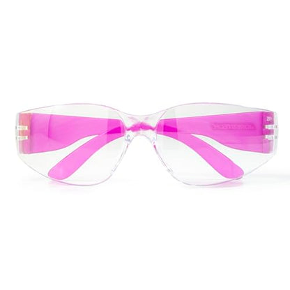 JORESTECH Safety Glasses, ANSI Z87+ Compliant, Impact-Resistant Polycarbonate Lenses, UV Protection, Anti-Scratch Coating, 12-Pack - color: Pink-clear
