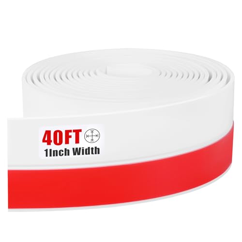 Draft Seal Tape for Doors and Windows 1 in x 40 Ft Silicone Weather Stripping Extra Thick 2mm Door Seal Strip with Strong Adhesive Draft Insulation Stopper Side Seal - White - color: White, size: 1 Inch x 40 Feet