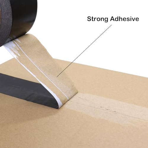 Black Duct Tape - Heavy Duty Waterproof Tape 1.88 Inch Wide - Strong Adhesive, Extra Thickness, Tear by Hand - Great for Indoor & Outdoor Use, Moving Boxes, Repairs - 45 Ft - color: Black