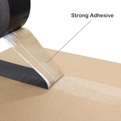 Black Duct Tape - Heavy Duty Waterproof Tape 1.88 Inch Wide - Strong Adhesive, Extra Thickness, Tear by Hand - Great for Indoor & Outdoor Use, Moving Boxes, Repairs - 45 Ft - color: Black