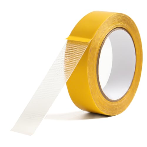 Double Sided Tape Heavy Duty, 1.18in x 66FT(20m) Super Sticky Clear Tape High Tack Strong Wall Adhesive with Fiberglass Mesh Clear Tape, Fixed Carpet, Wall Decor Easy Use Mounting Tape - size: 1.18in x 66FT