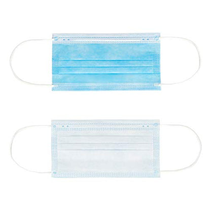 StringKing Disposable Face Masks for Protection - 3-Ply Mask - Premium Filter, Adjustable Metal Nose Piece and Elastic Band Ear Loops - Latex-Free (Box of 50 - Blue)