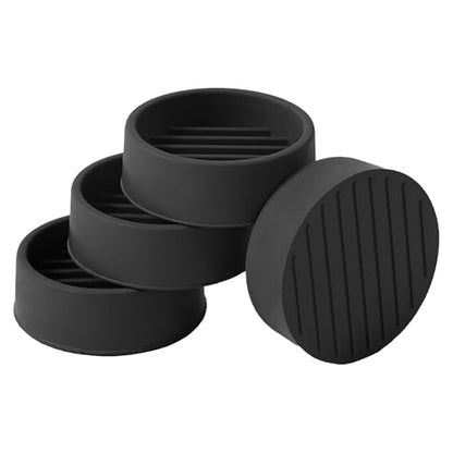 1.5x1.5 Round Rubber Furniture Caster Cups, Anti-Sliding Furniture Pads Bed Stopper Floor Protectors with Grip - Protect Any Flooring - size: 4 Pcs Black