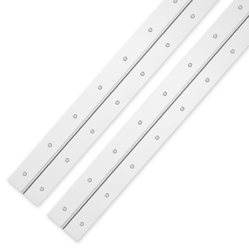 EPHECH Heavy Duty Piano Hinges 18Inch, 2PCS Stainless Steel Piano Hinge with Hole, 0.05" Thickness/1.2" Open Width Continuous Hinge for Folding Cabinet Door Butt Hinge - color: Silver, size: 18 Inch