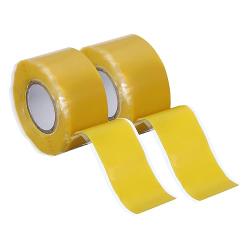 uxcell 2 Pcs Self Fusing Silicone Tape, 1" x 10ft Waterproof Water Leak Sealing Tape for Plumbing Pipe Hose Repair Handles, Yellow - color: Yellow, size: 1" x 10ft