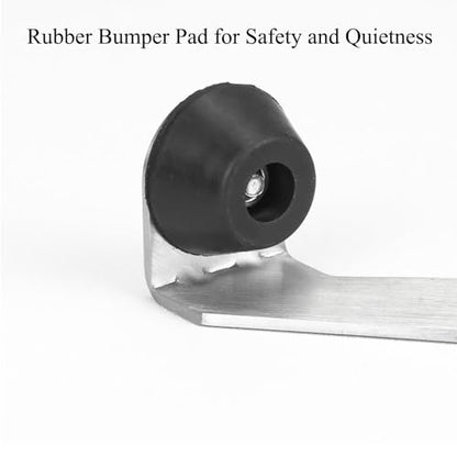 TopHomer 2 Pcs Over Head Door Stop, 90 Degree Door Stop, Stainless Steel Door Stop, Wall Mount Door Holder Stop, with Buffer Sound Dampening Rubber (Left/Right)