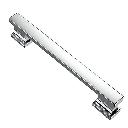 Alzassbg 10 Pack Polished Chrome Cabinet Pulls, 5 Inch(128mm) Hole Centers Kitchen Cabinet Handles for Cabinets and Drawers AL3061CP - color: Polished Chrome, size: 5" Hole Center