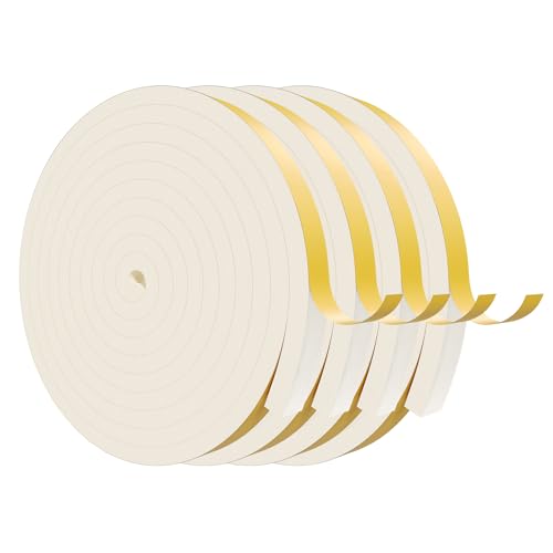 Weather Stripping Door Seal Strip,White Weatherproof Foam Tape Insulation for Sliding Door, Front Door Frame, Windows (1 in x 1/2 in x 65.6Ft) - color: White, size: 1Inx1/2Inx65.6Ft