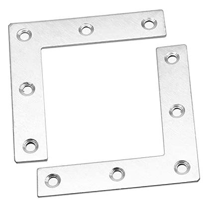 Bonsicoky 12Pcs L Shape Flat Bracket, 3.1" x 3.1" Stainless Steel Flat Corner Brackets, Corner Braces, Joining Plate, Repair Plate for Wood Furniture, Cabinet, Windows, Desks - style: L Shape